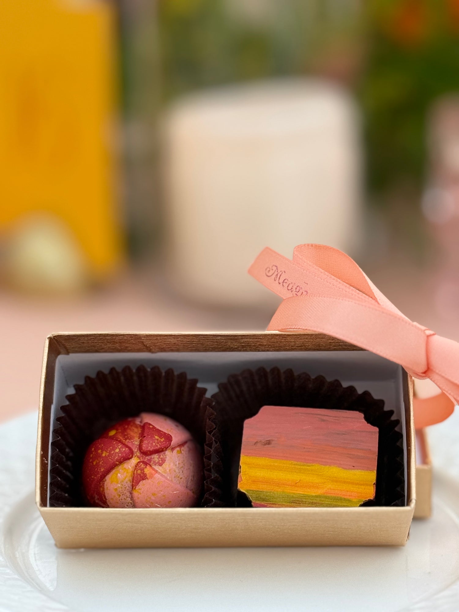 2 piece custom chocolate wedding favor