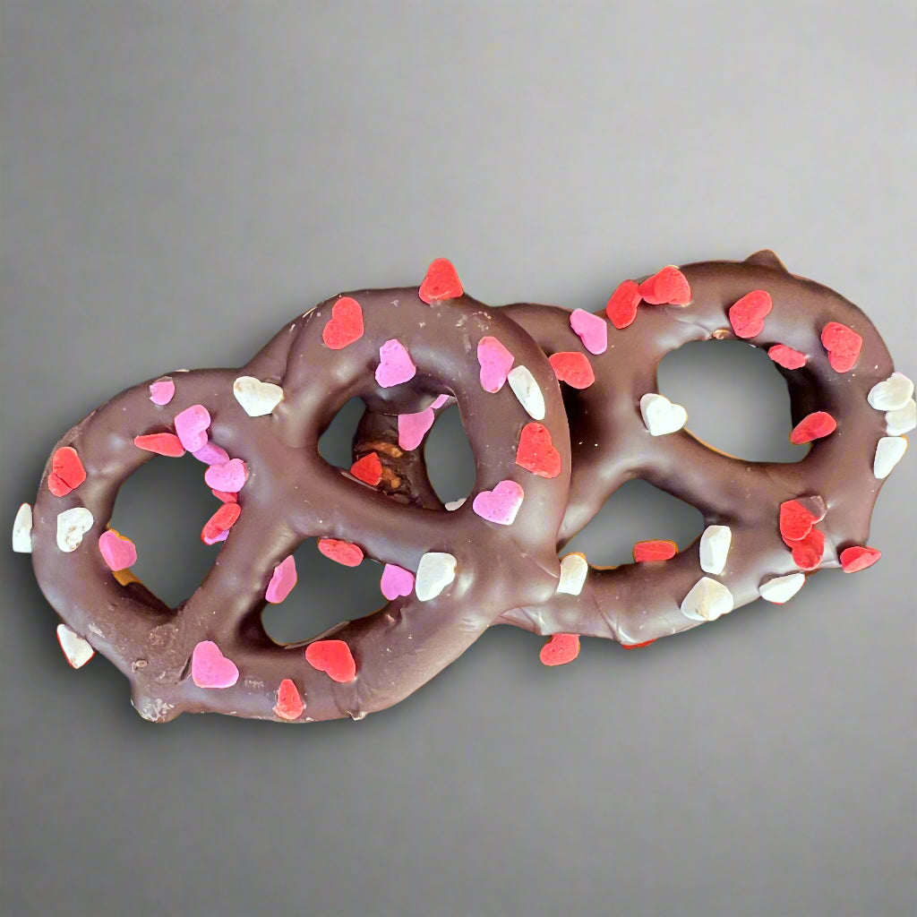 Special Order Dark Chocolate Covered Pretzels with hearts