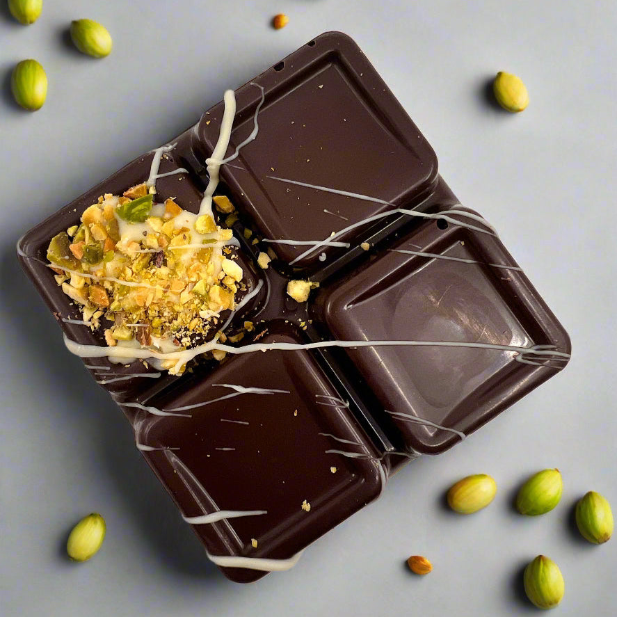 Dark Chocolate Dubai bar with pistachios