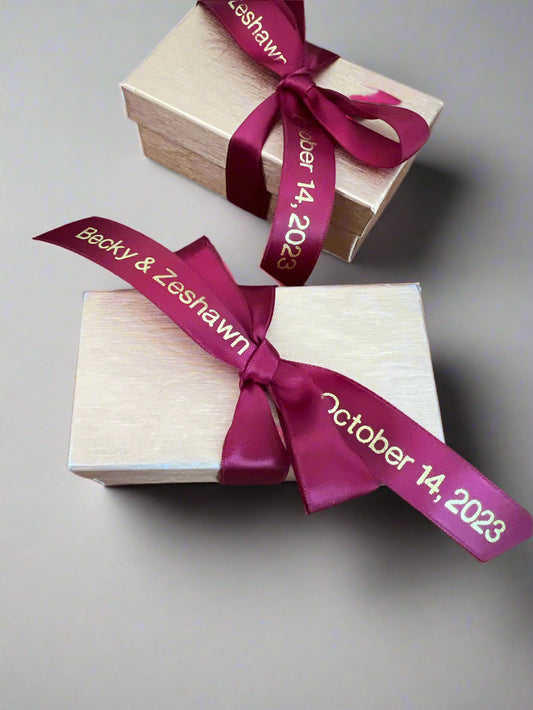 chocolate favor - 2 piece bonbons in gold box