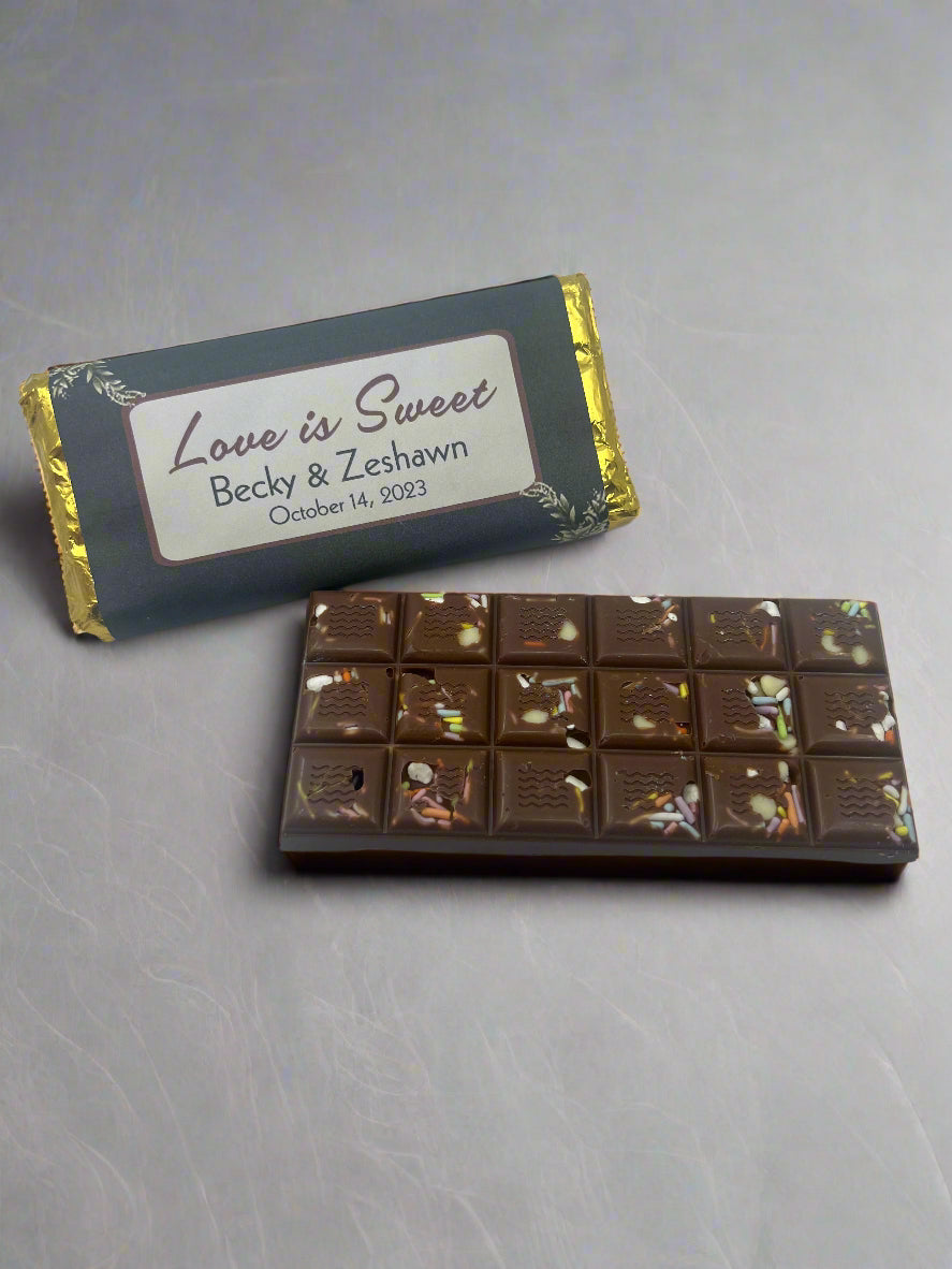Custom Wedding Favor Chocolate Bar