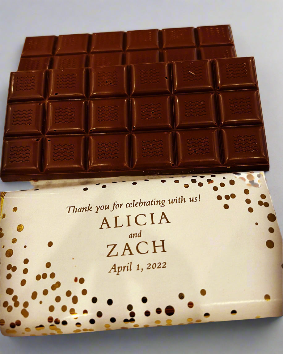 Custom Wedding Favor Chocolate Ganache Bars