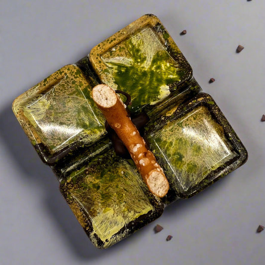 Dark Chocolate Ganache and Pretzel bar