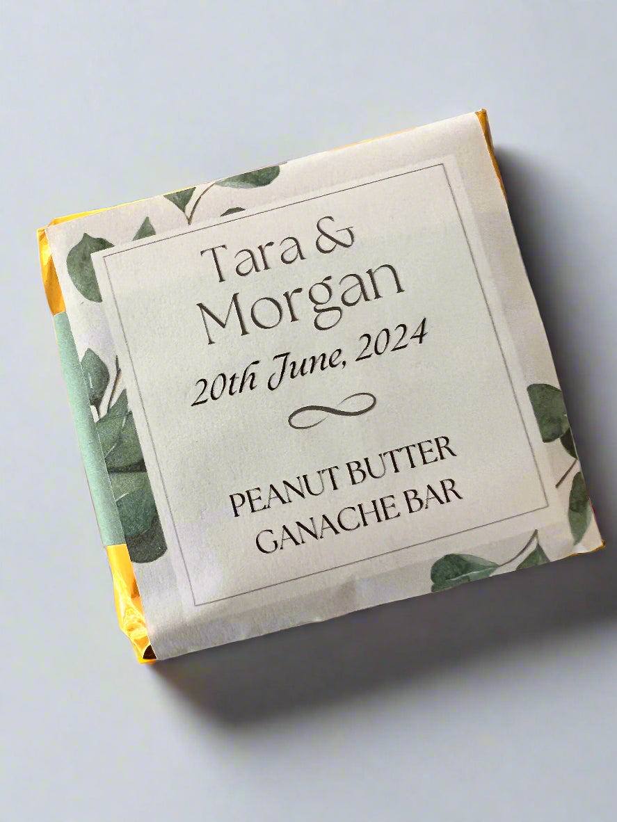 Personalized Wedding Favor Chocolate Ganache Bar
