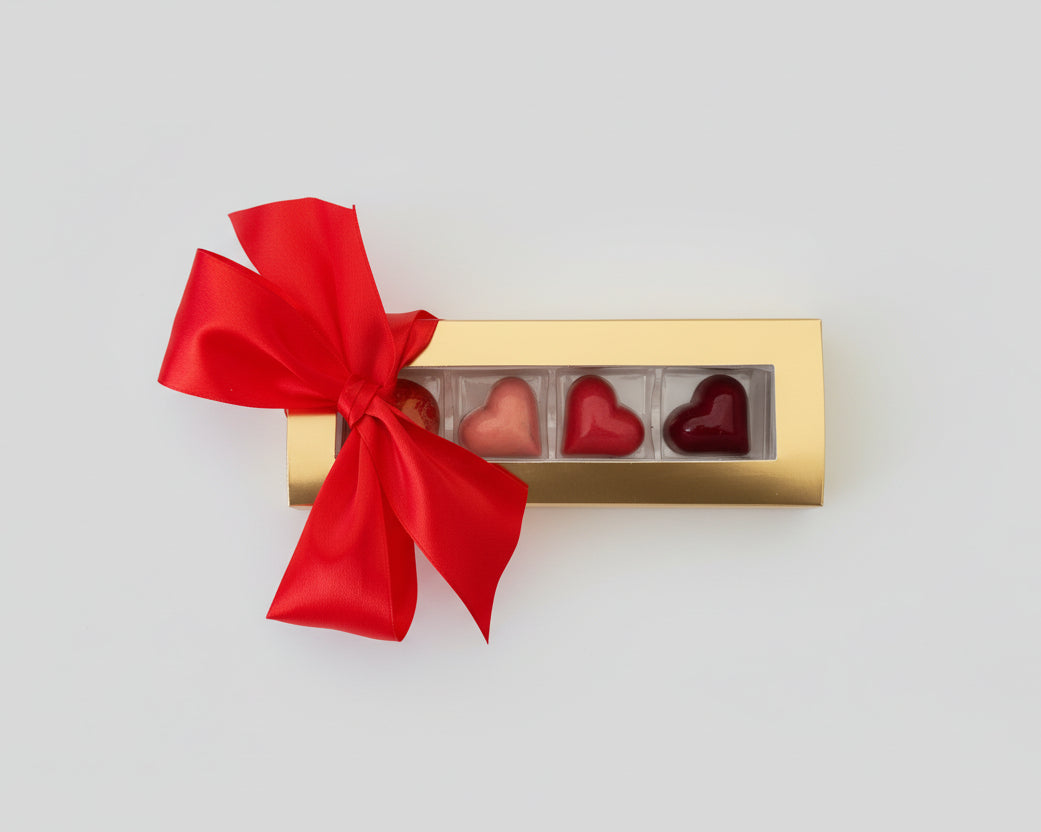 Valentines Chocolates 2026 4 piece with red bow