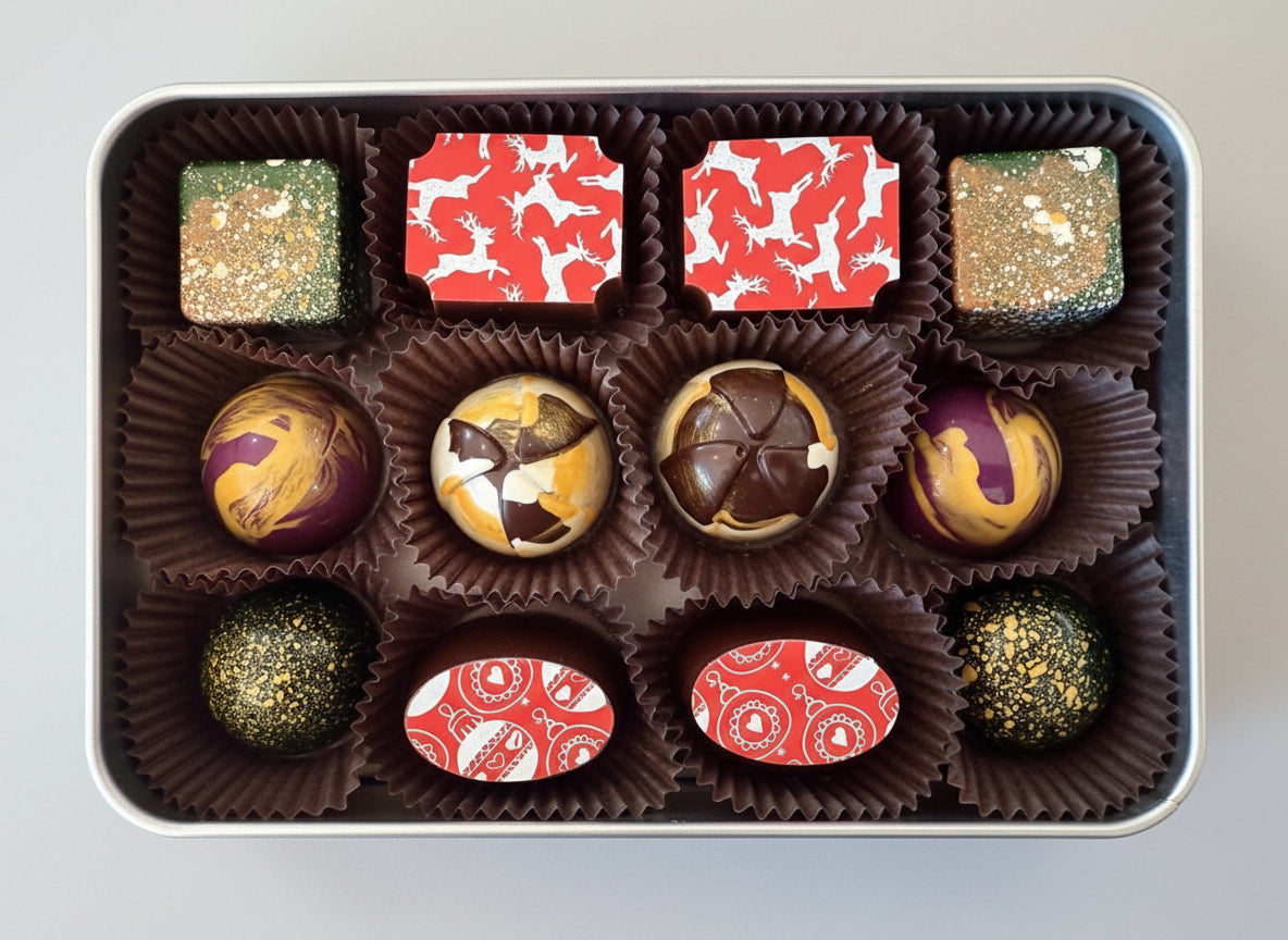 Holiday 2025 bonbon collection with and without cheer